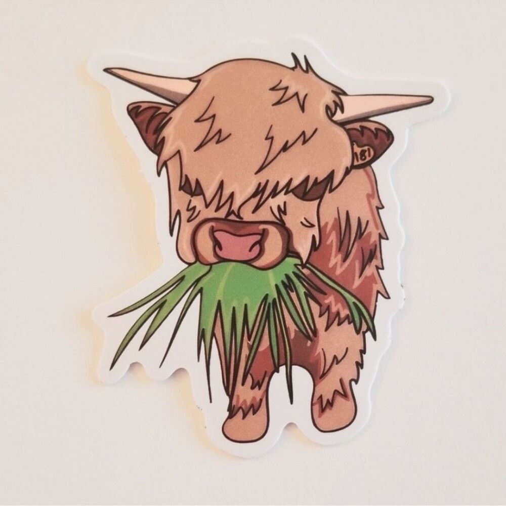 Cow‎ Eating Grass Sticker